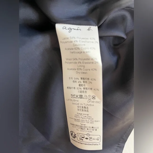 Agnes B. Wool blend Navy Top M - Picture 12 of 13